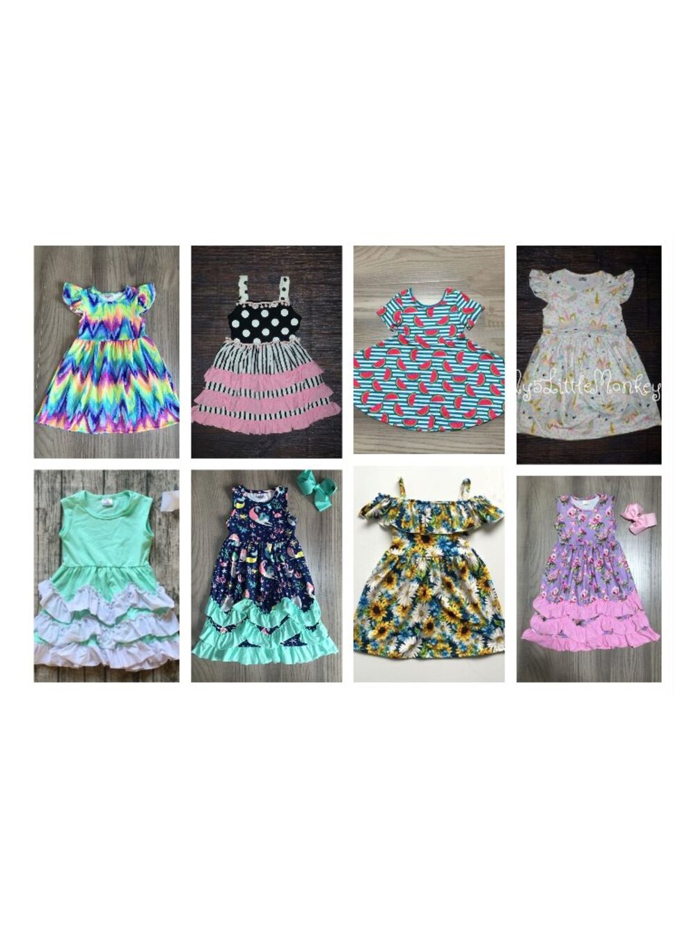 Baby Girls Boutique Dress Lot Unicorn Tutu Tie Dye